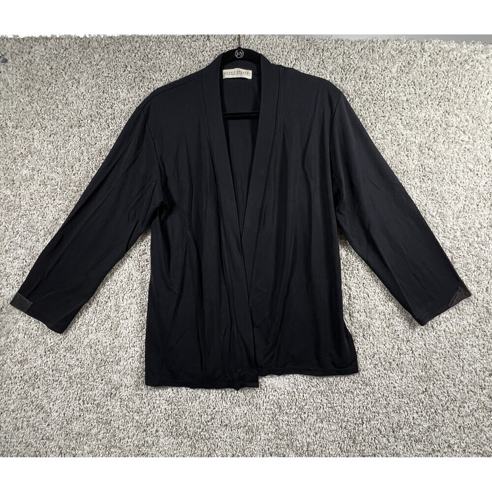 Valerie Steven  Size M Lightweight Cardigan Black RAYON AND POLYESTER